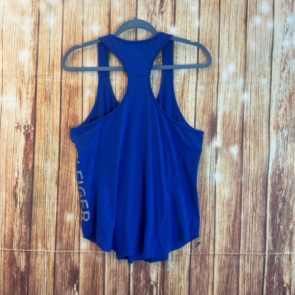 Tommy Hilfiger Women’s Blue Racerback Tank Top Side Logo Letters Size Medium - Picture 5 of 8